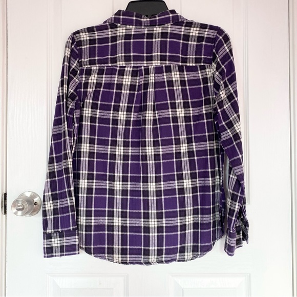 St John’s Bay Purple Plaid Button Down Shirt size S - Picture 6 of 8